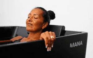 Woman in cold plunge Mana 1.0