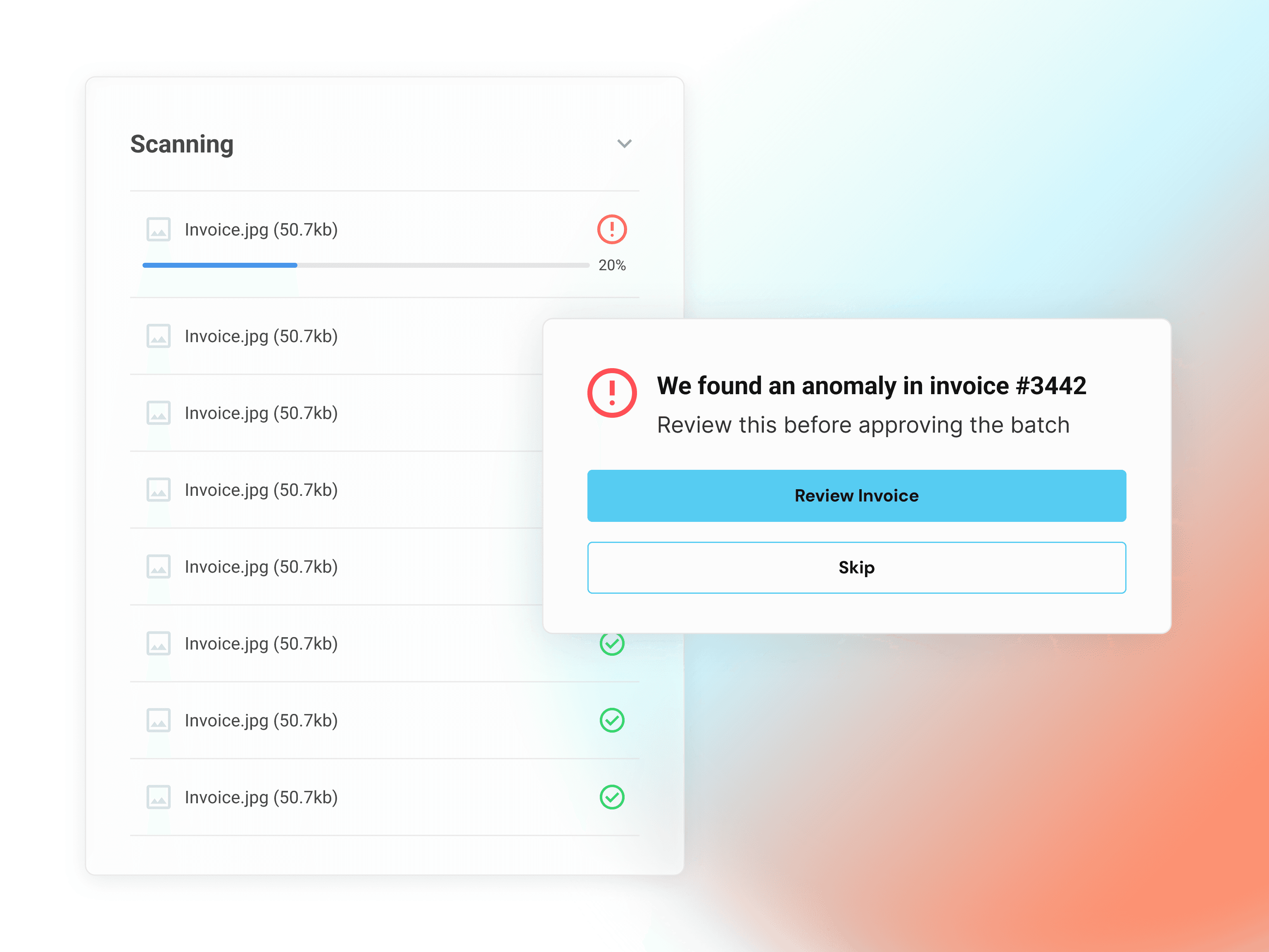 A UI comparison of the right and wrong ways of designing graceful failures in UX architecture, contrastive an unhelpful system error pop-up with a human-centered AI verification modal.