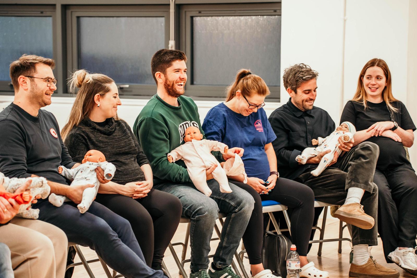 Pregnant woman attending antenatal class in Glasgow