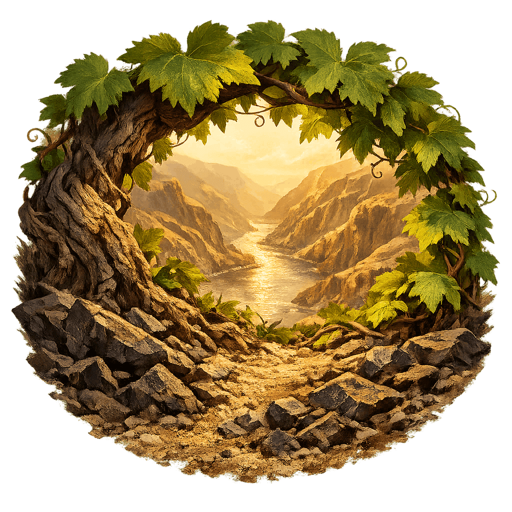 Detailed graphic of the Lewis-Clark Valley wine region.