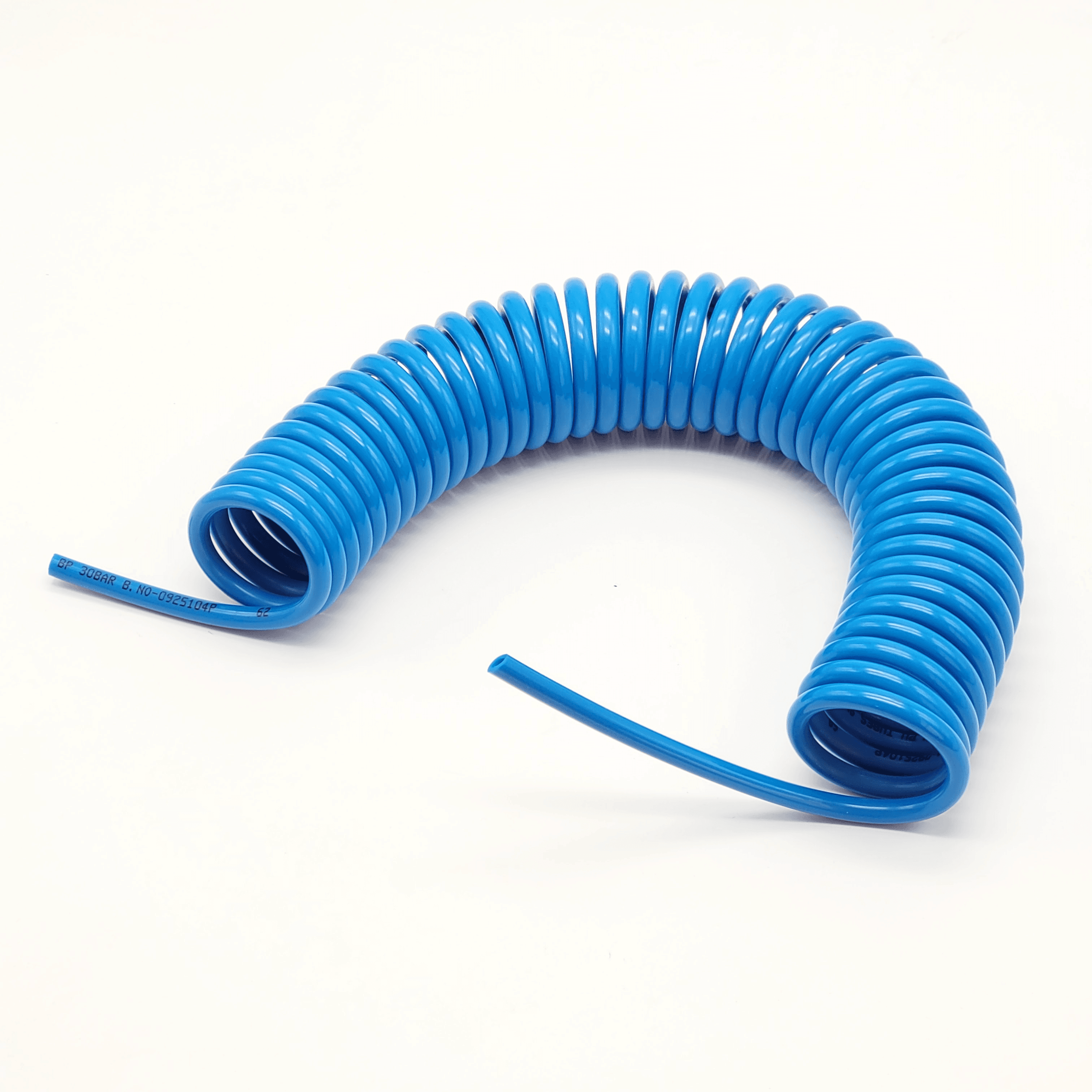 Blue colored PU Tube coil, slightly bent