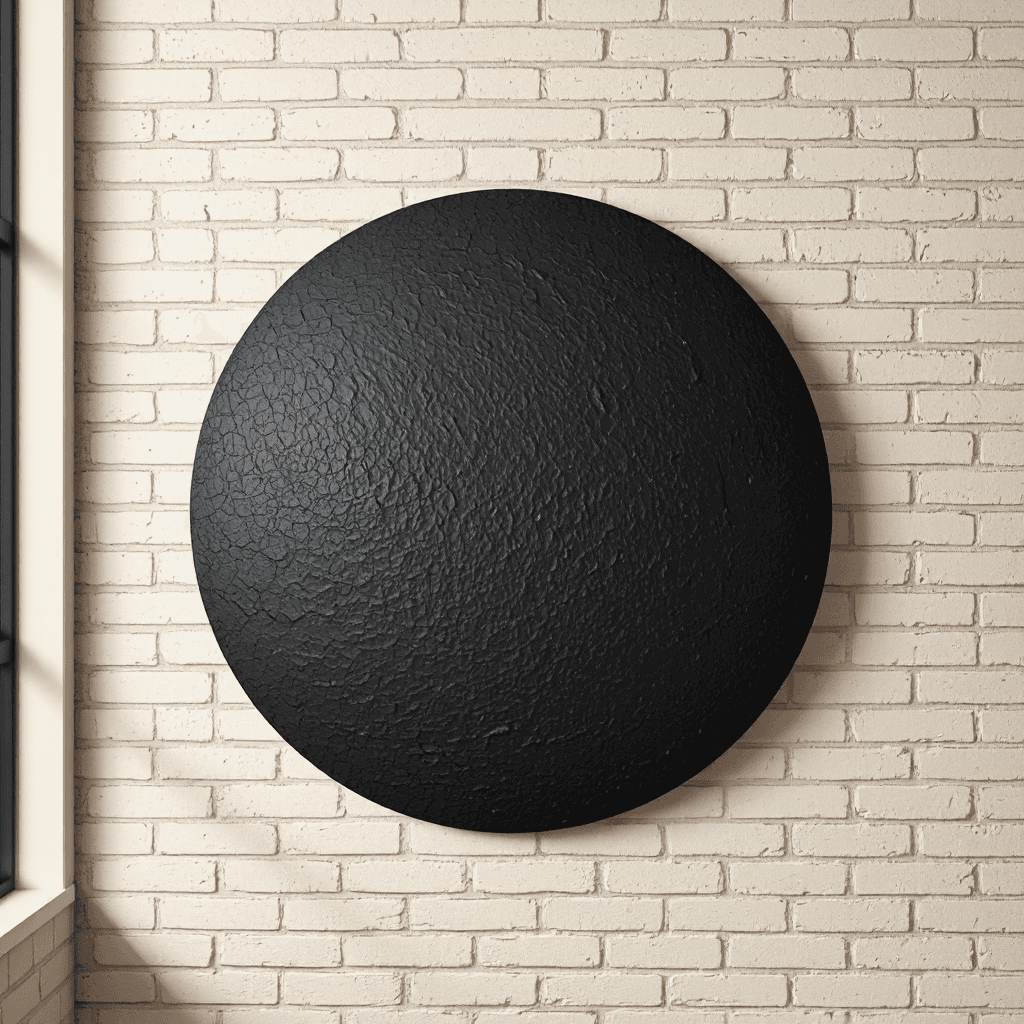 product photography of decorative wall art resembling the moon