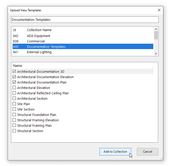 Select View Templates to upload.
