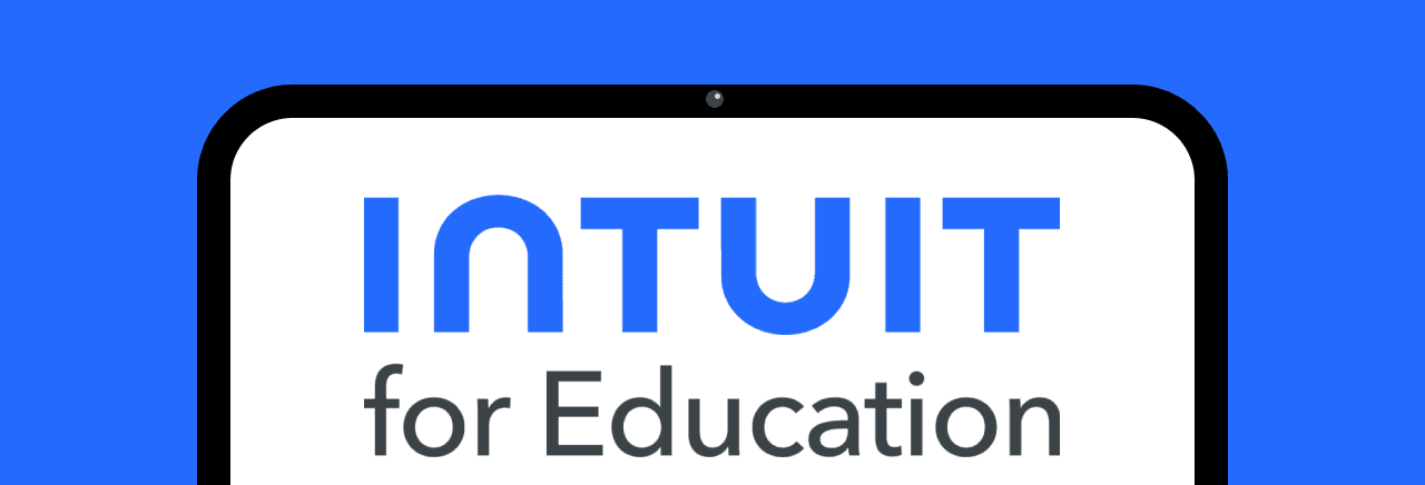 Intuit for Education logo on a laptop.