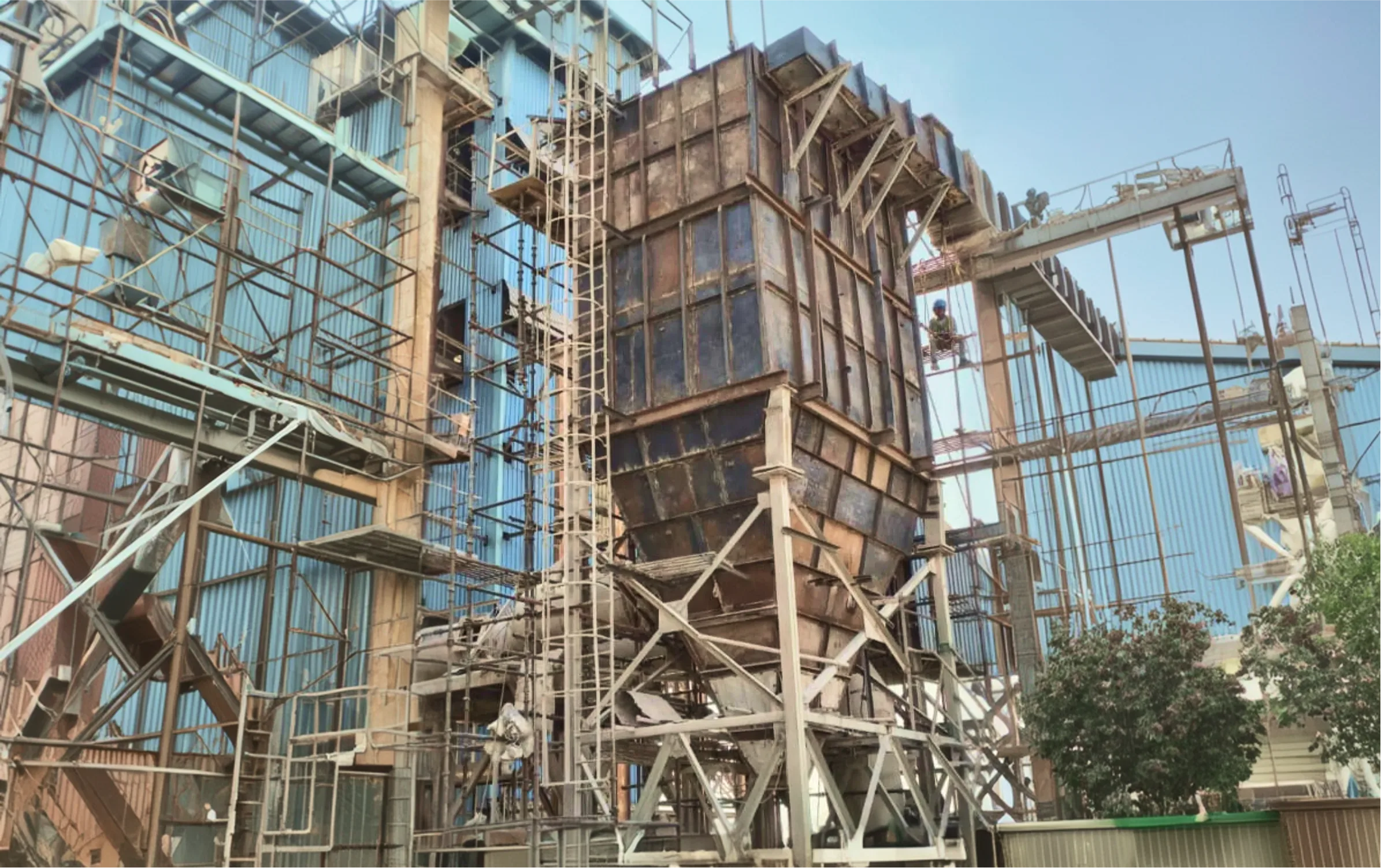 a factory with a lot of steel being made