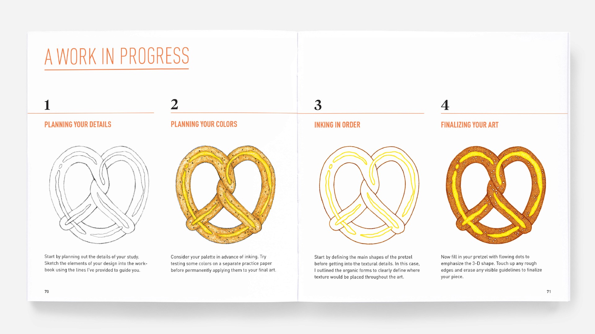 inside pages with pretzels
