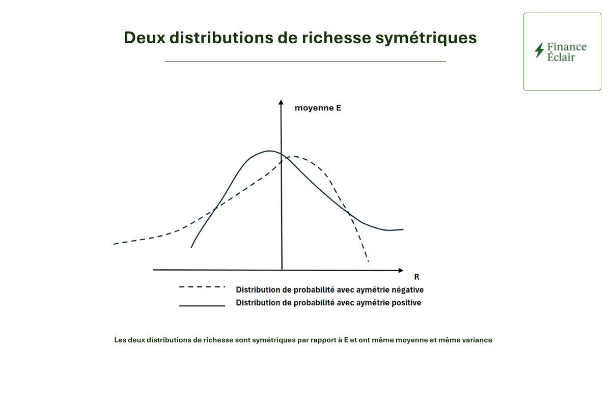 Graphique - deux distributions de richesse symétriques