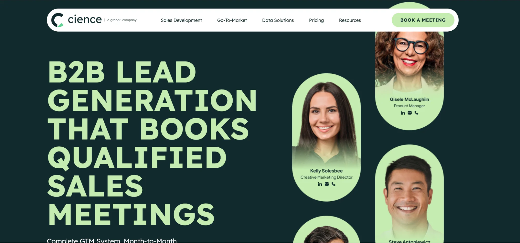 CIENCE homepage: B2B lead generation with human SDRs and AI tooling