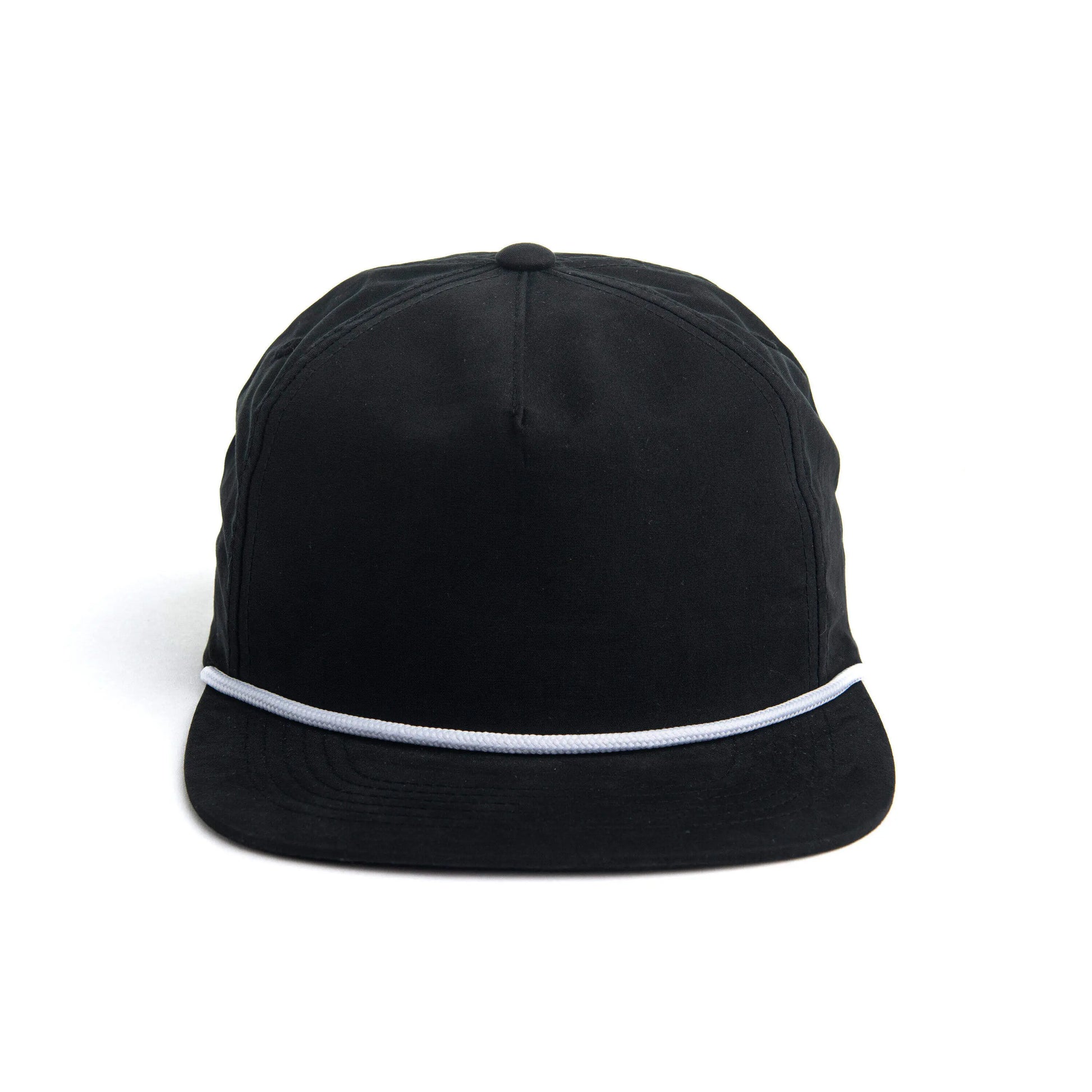 Black and white rope snapback front view