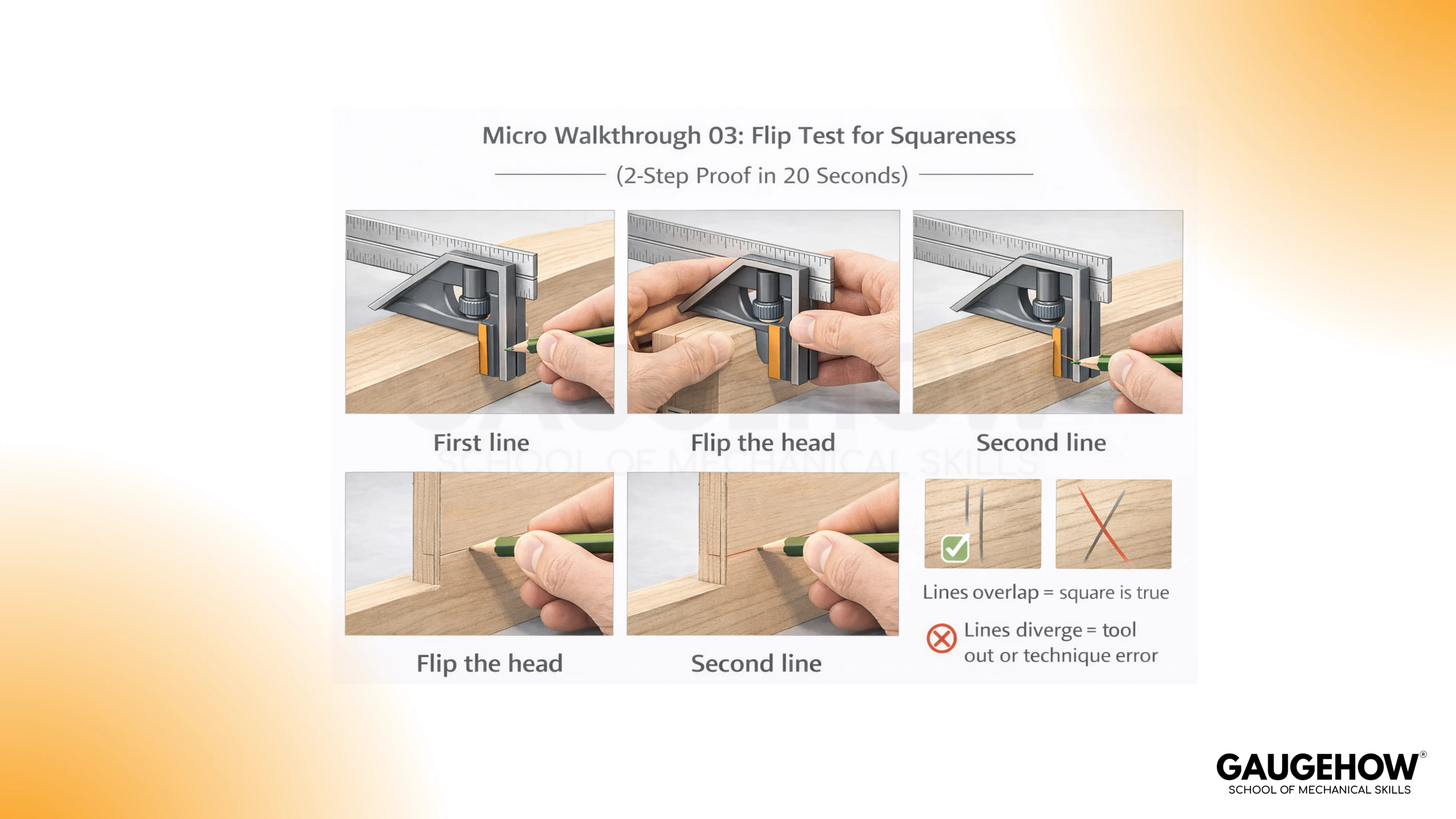 Combination square marking an offset line