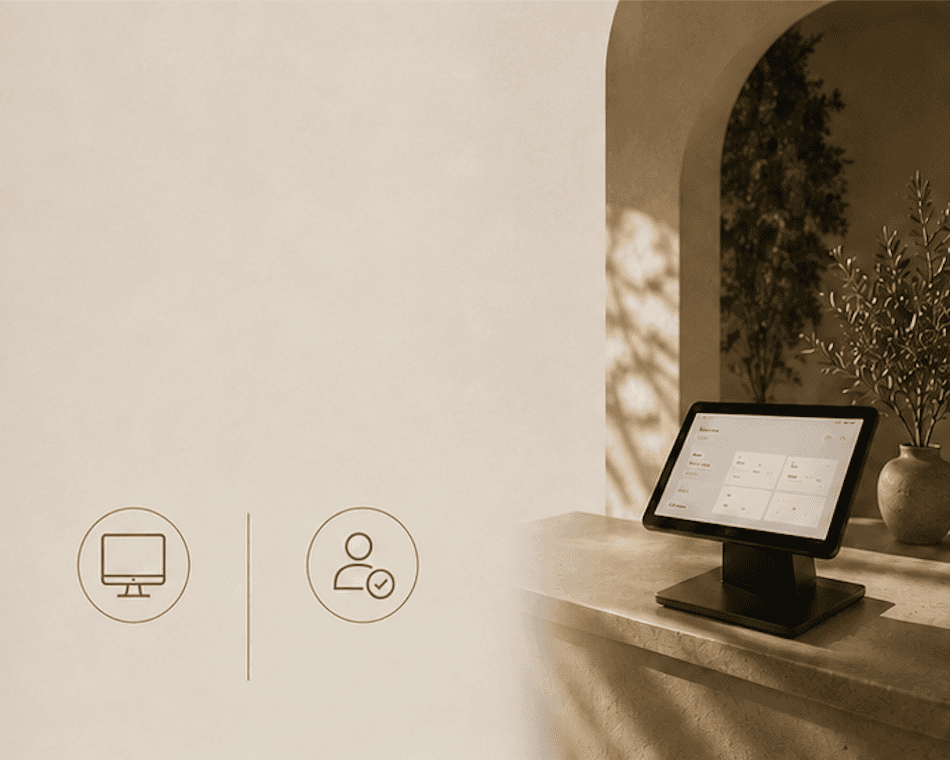NEVES digital hospitality system screenshot.