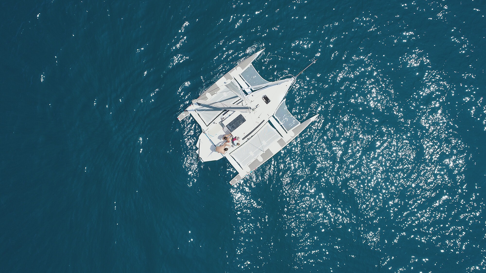 aerial view of boat
