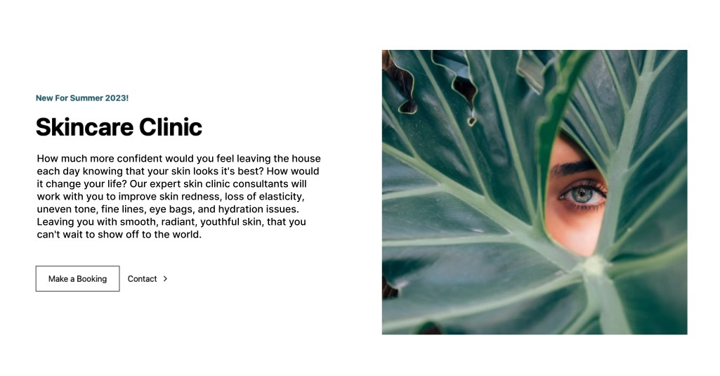 A grid of website sections