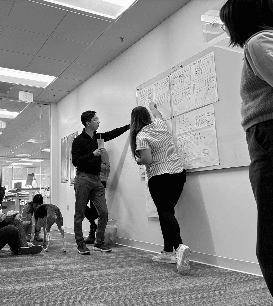 Portrait of portfolio creator – back view