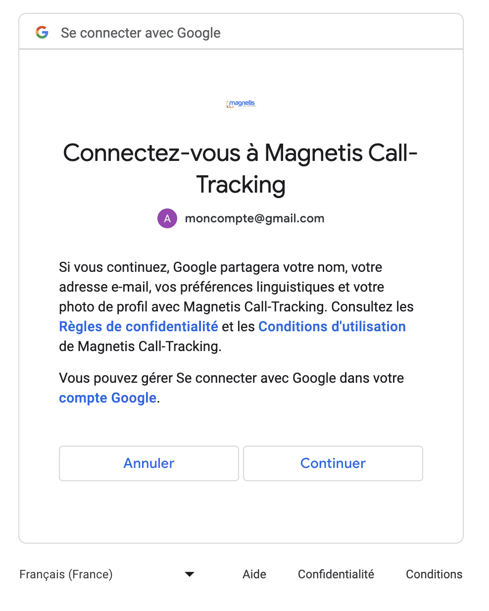 Validation des accès