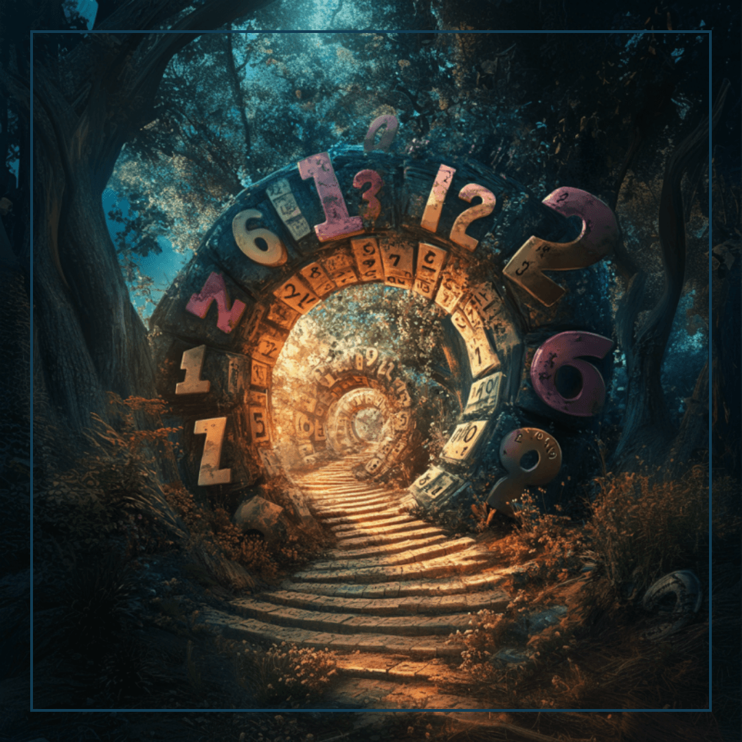 Ein Tunnel in einem Wald der in ein magisches Zahlenreich führt