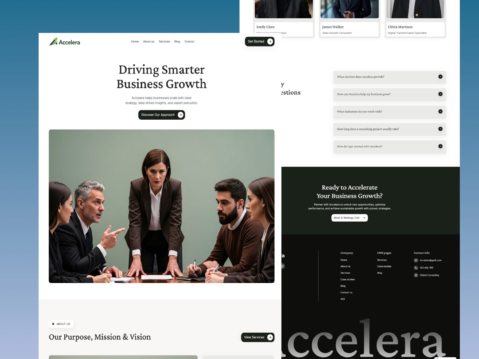 Accelera — 极简现代企业服务官网设计灵感