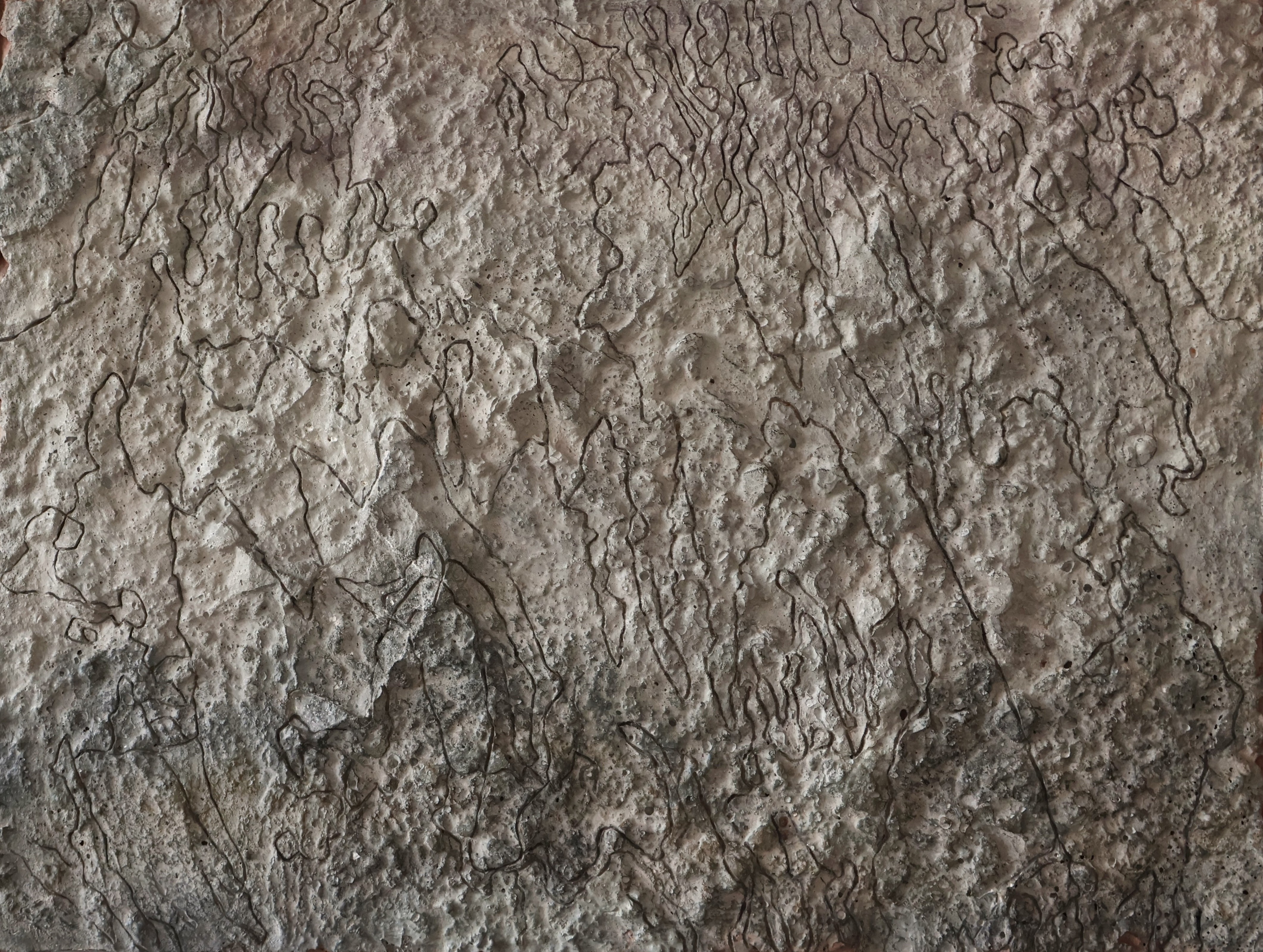 herd of sheep on road painting