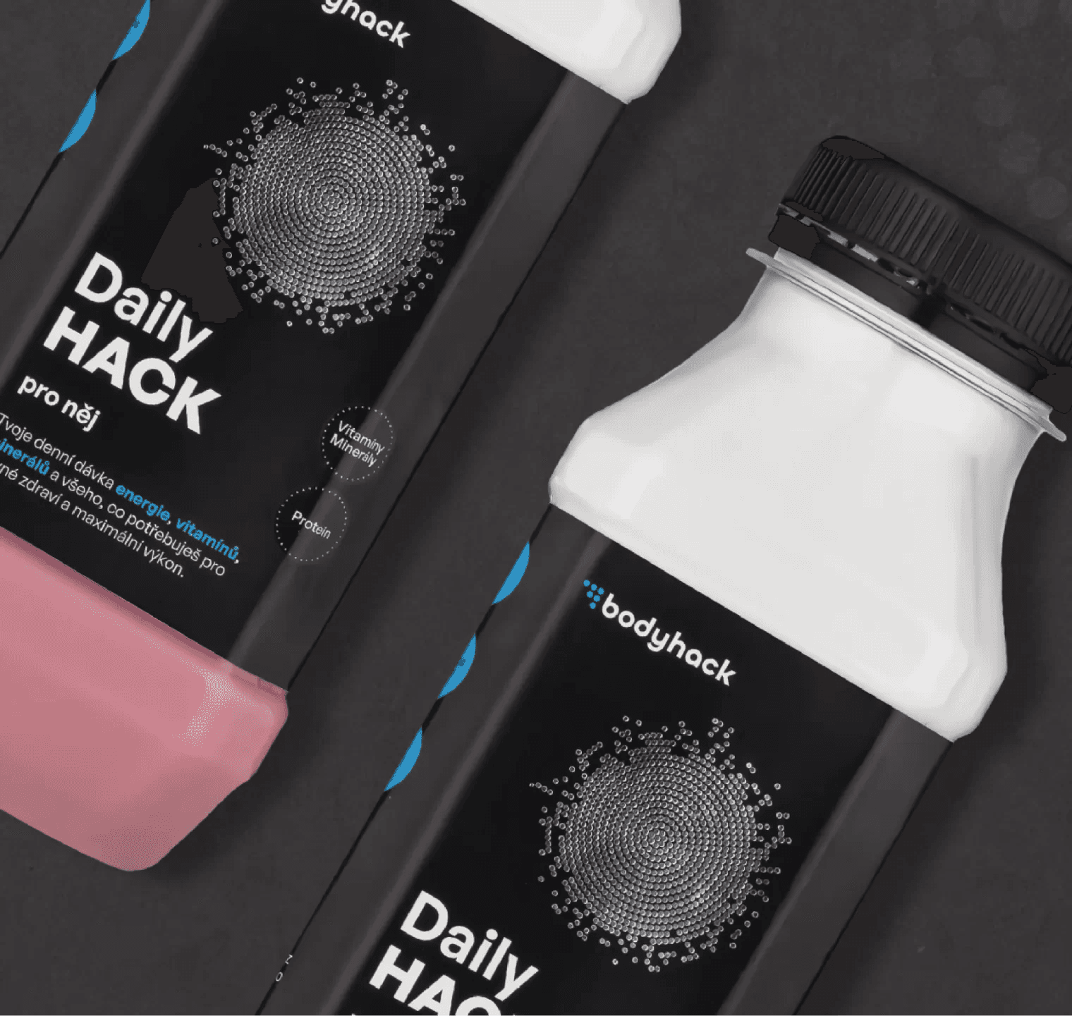 Bodyhack functional nutrition drink packaging for women and men
