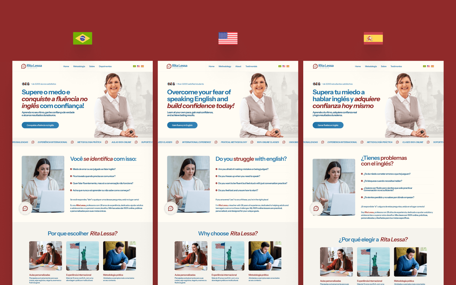 Rita Lessa website and international personal brand developed by Business by Nath