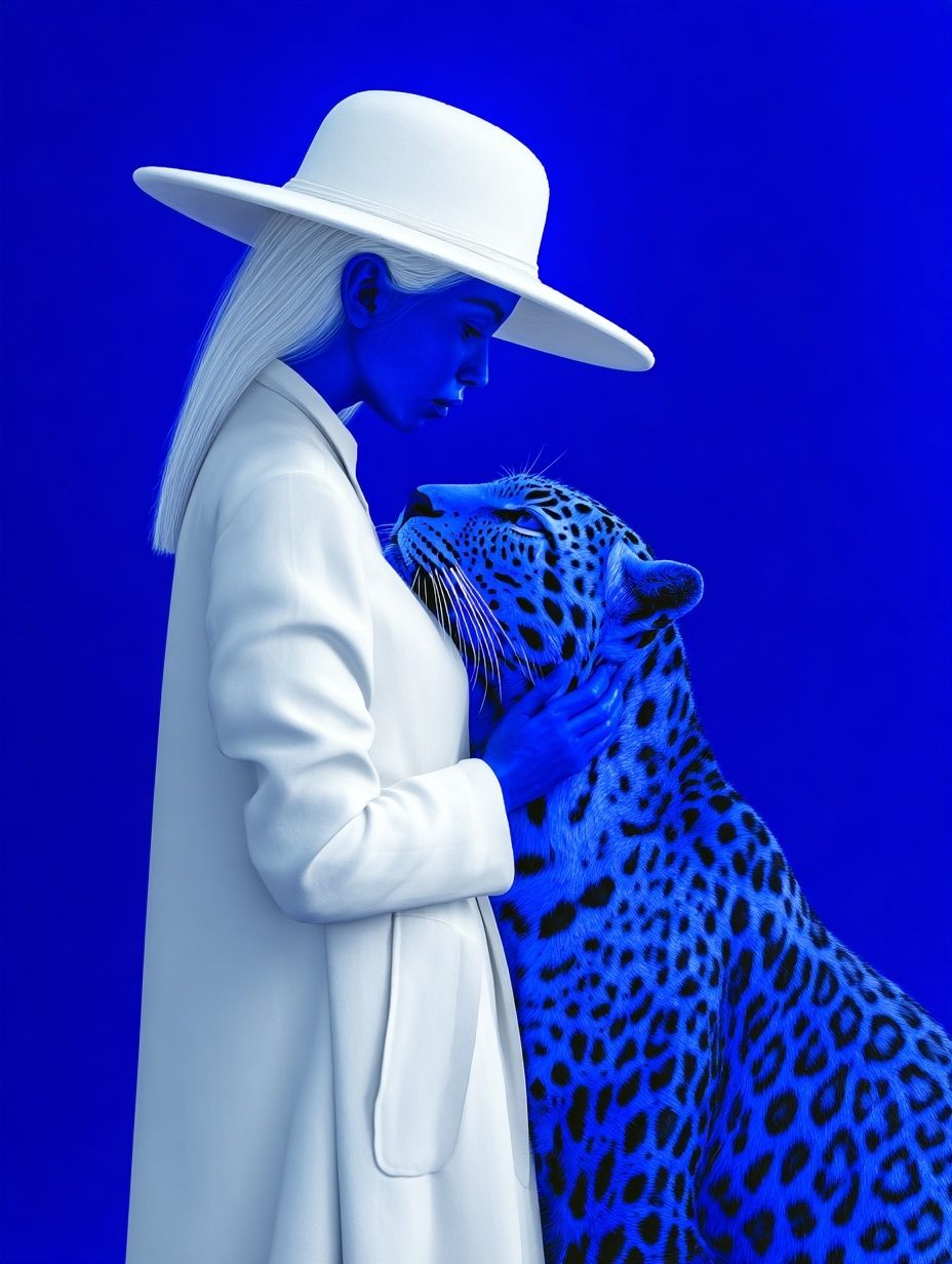 abstrakcyjna grafika z gepardem