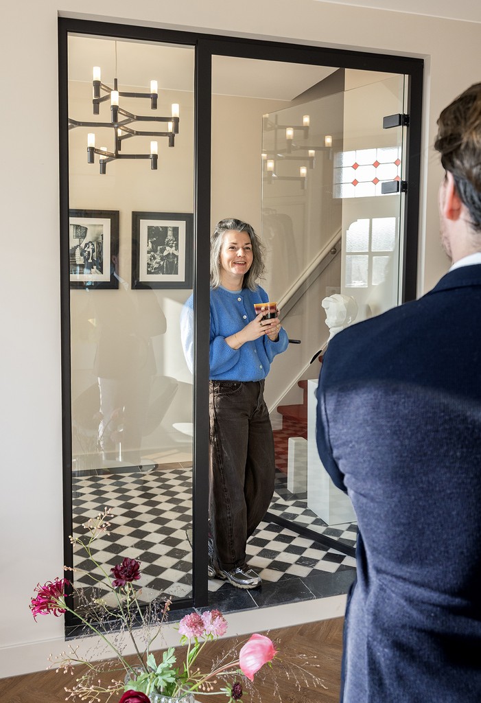 Two women brainstorming in a tech startup
