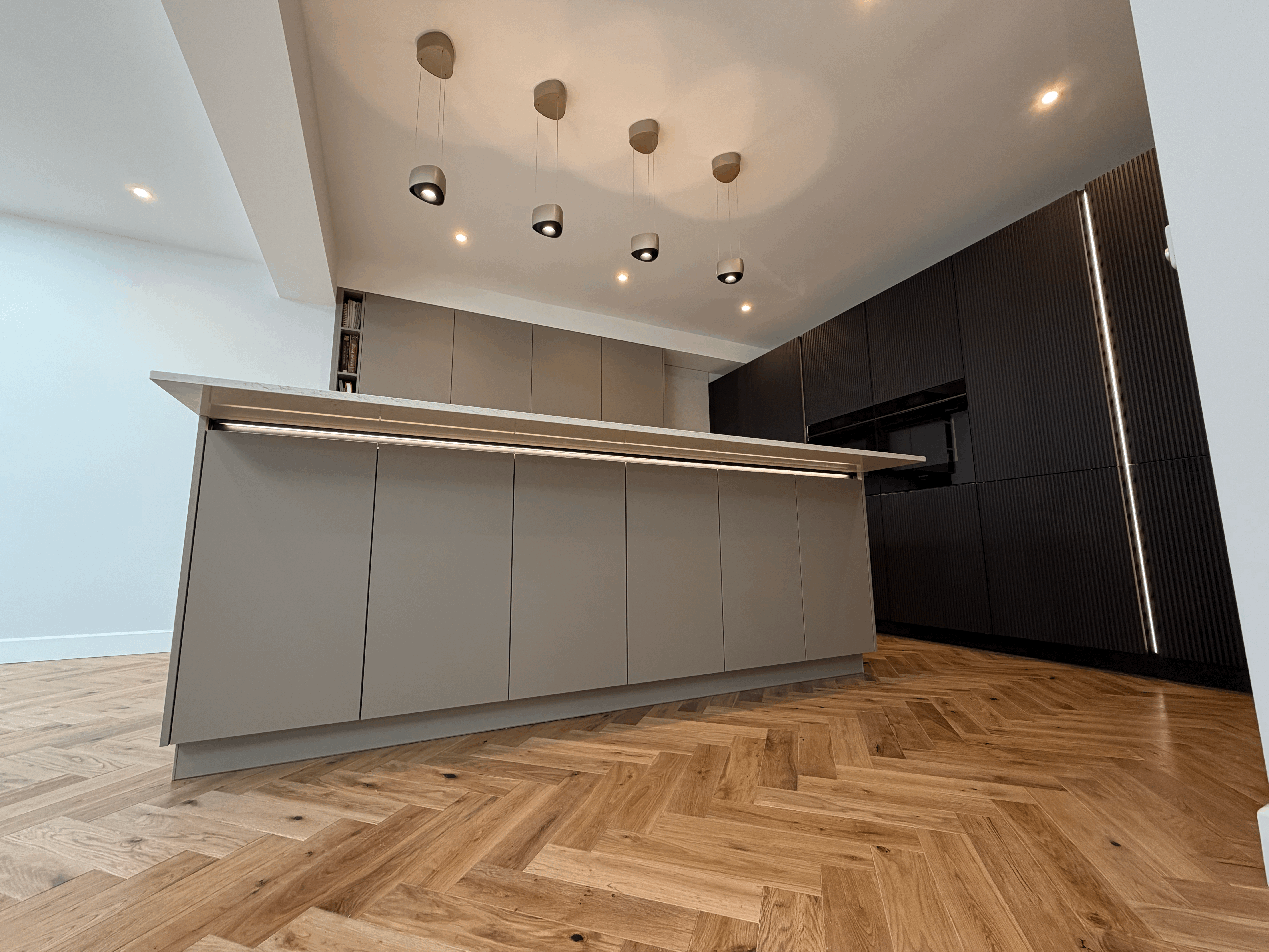 luxury bathroom door opened rear view