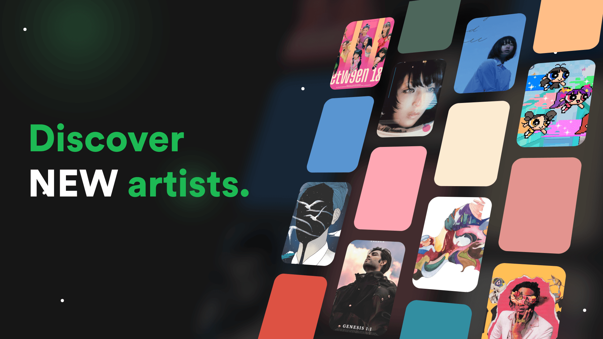 Style Frame for Spotify, focussing on artists.