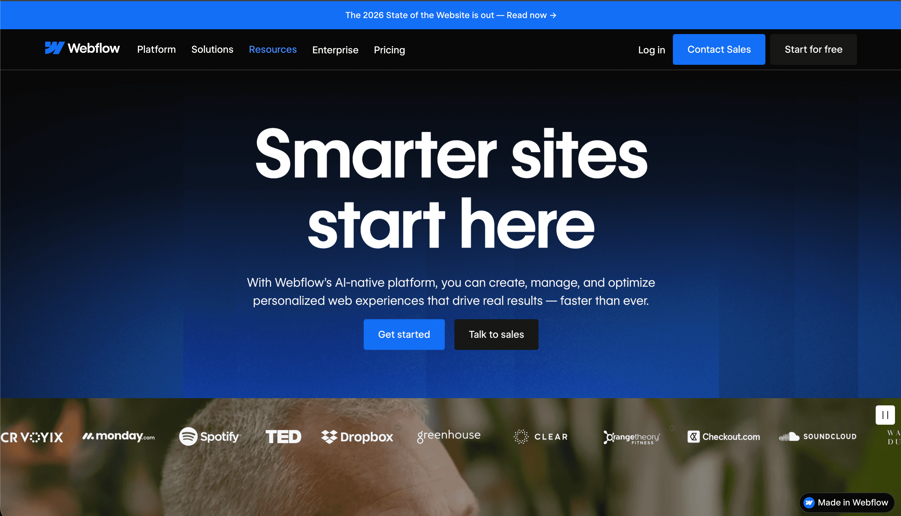 Webflow landing page