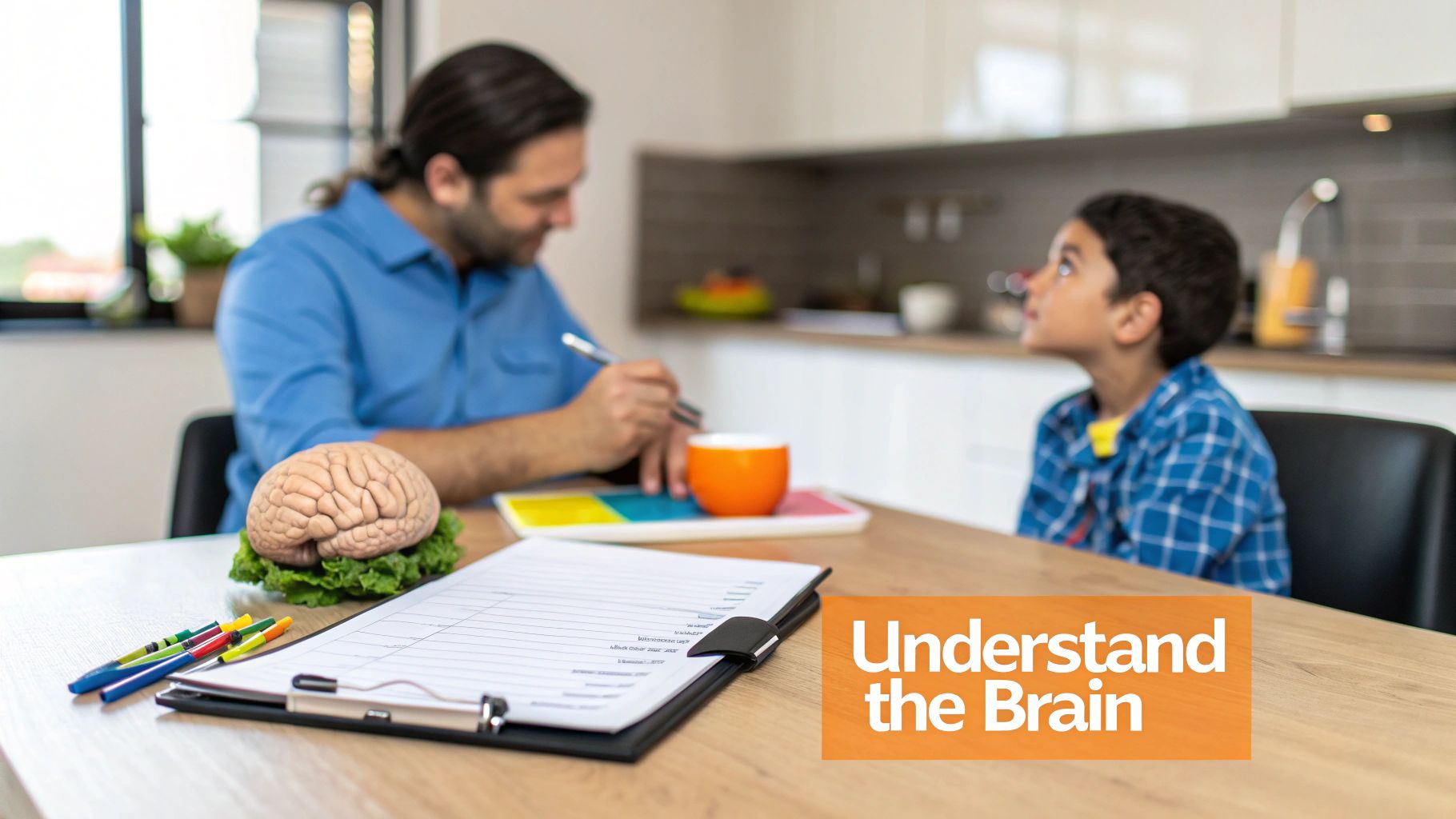 A neuropsychologist reviewing assessment results with a patient.
