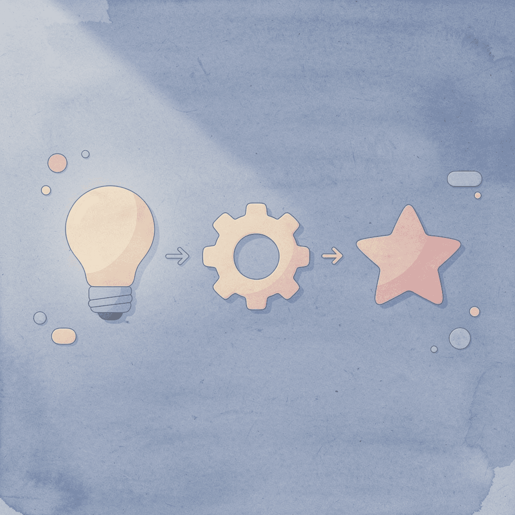 Three icons showing developmental, emotional, and structural aspects of curriculum