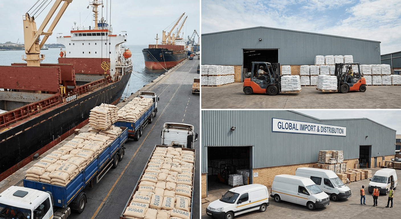Modern bathroom featuring a walk-in shower, wooden vanity, round mirror, and elegant marble tiles.