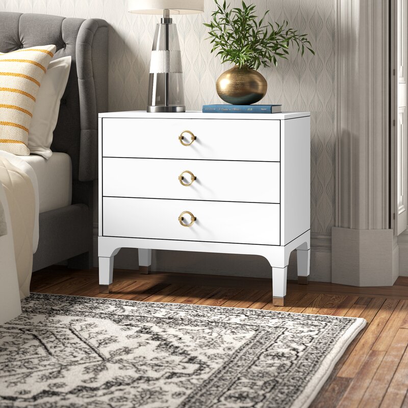 Elegant quincy nightstand with ample storage space and a timeless design.