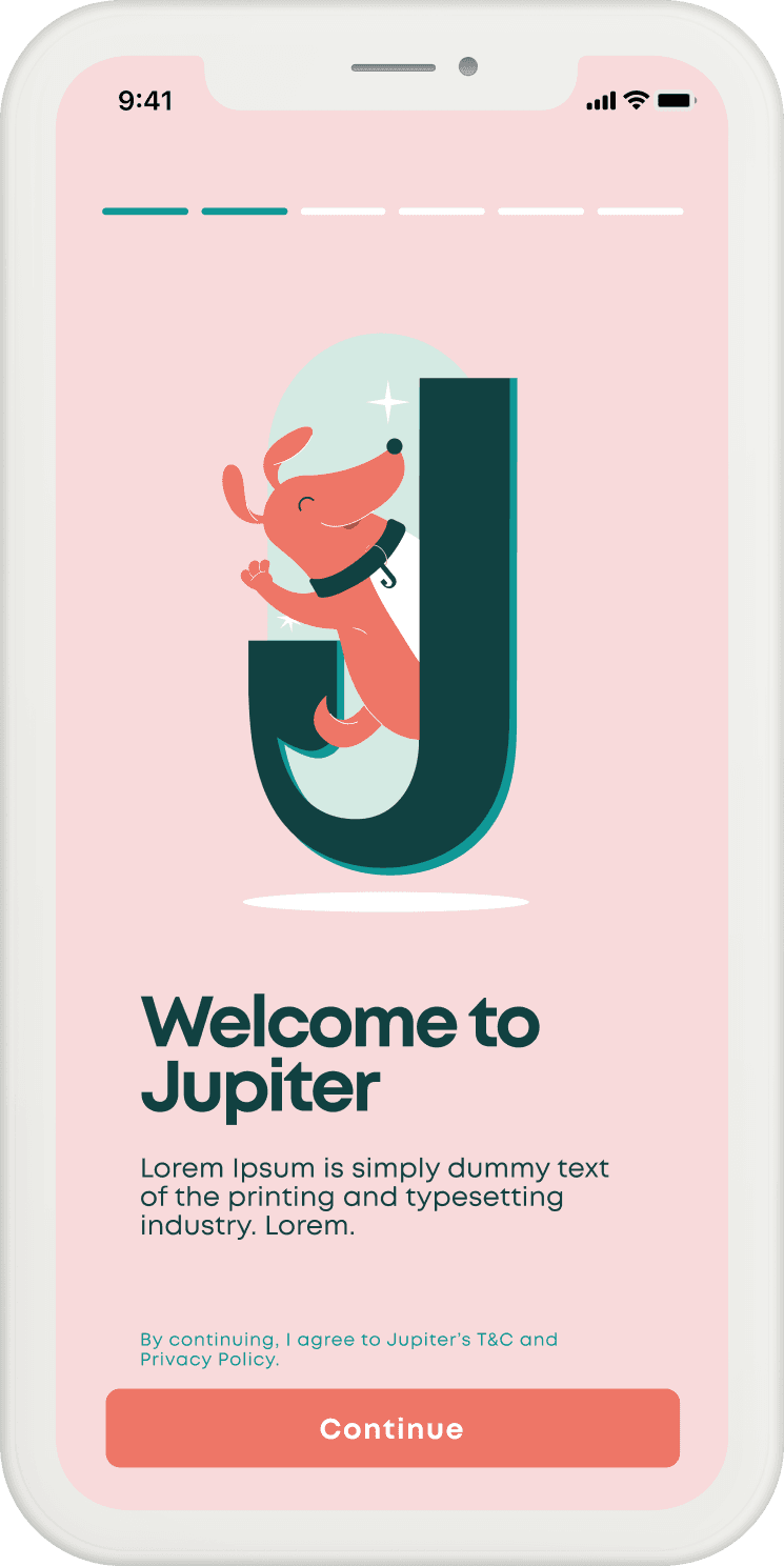 Jupiter onboarding screen