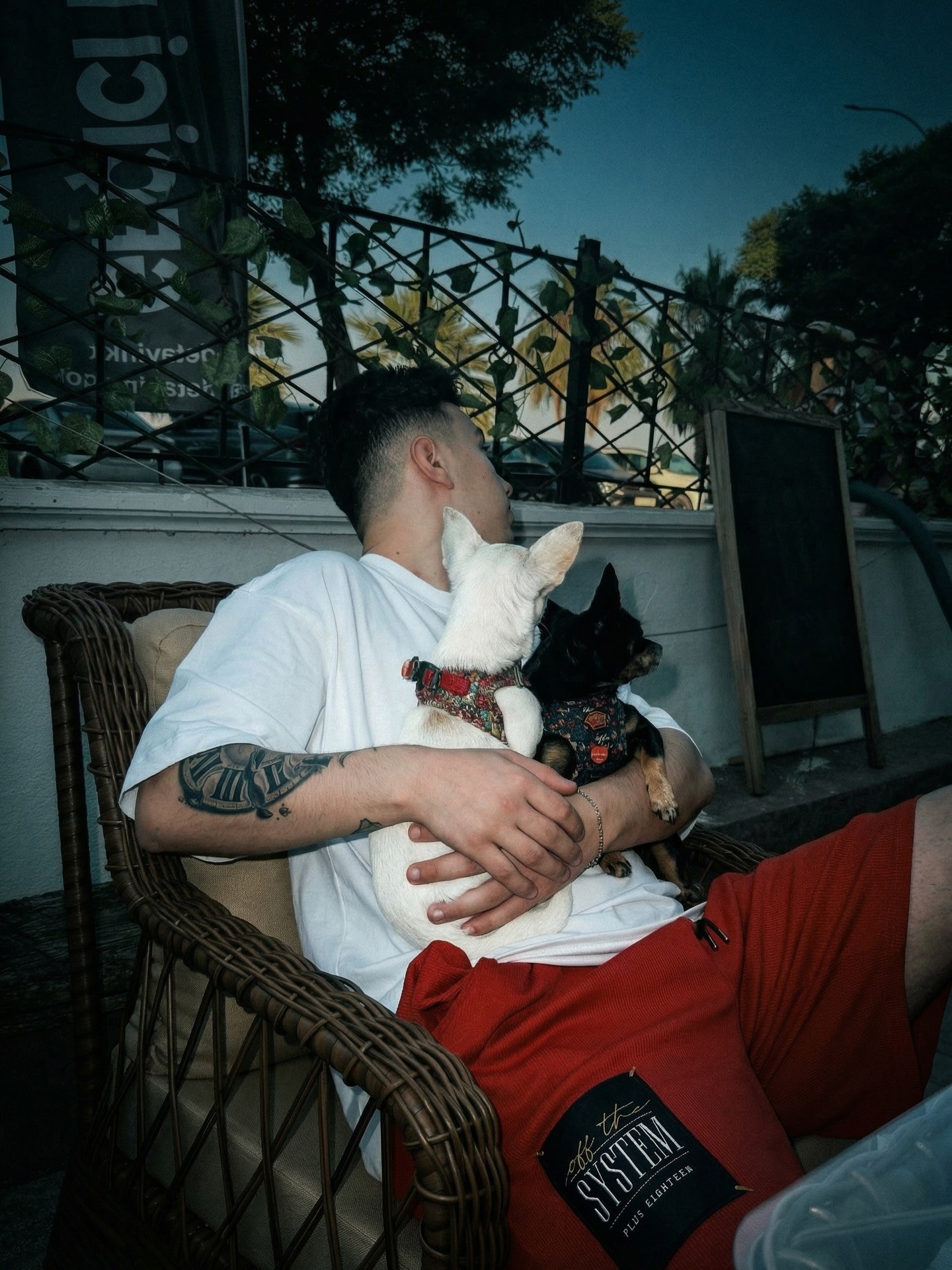 A smiling young man with crossed arms, wearing a plaid shirt and white t-shirt, poses against a dark background.