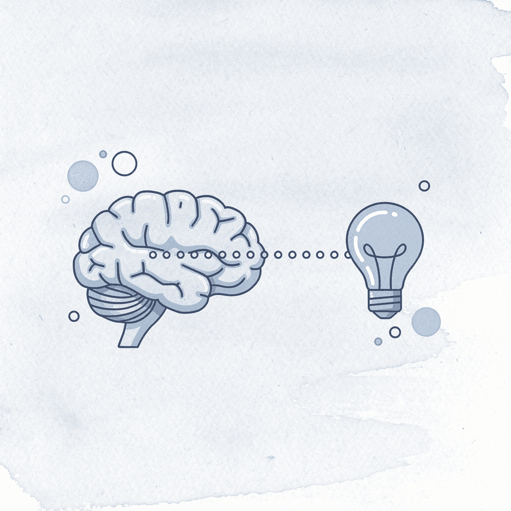 Palette and graduation cap connected, representing the link between decoration choices and learning