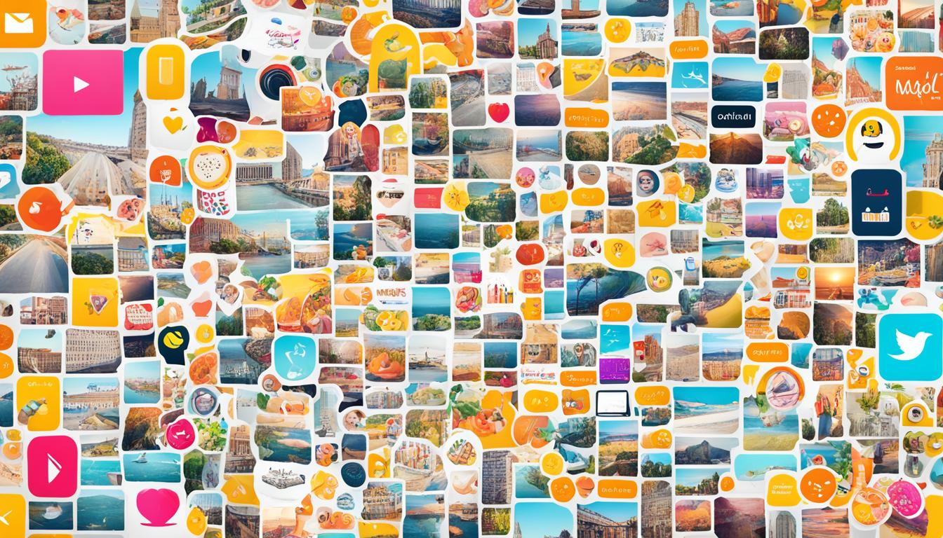 A colorful and dynamic collage of various photos and videos, each showcasing different aspects of daily life or behind-the-scenes moments. Use bright, eye-catching colors and playful animations to grab the viewer's attention. Incorporate fun stickers, emojis, and GIFs to add a touch of humor and personality to the content. Experiment with different fonts and text styles to highlight important details or captions. Keep the overall vibe upbeat and energetic, encouraging viewers to engage with the content and share it with their followers.