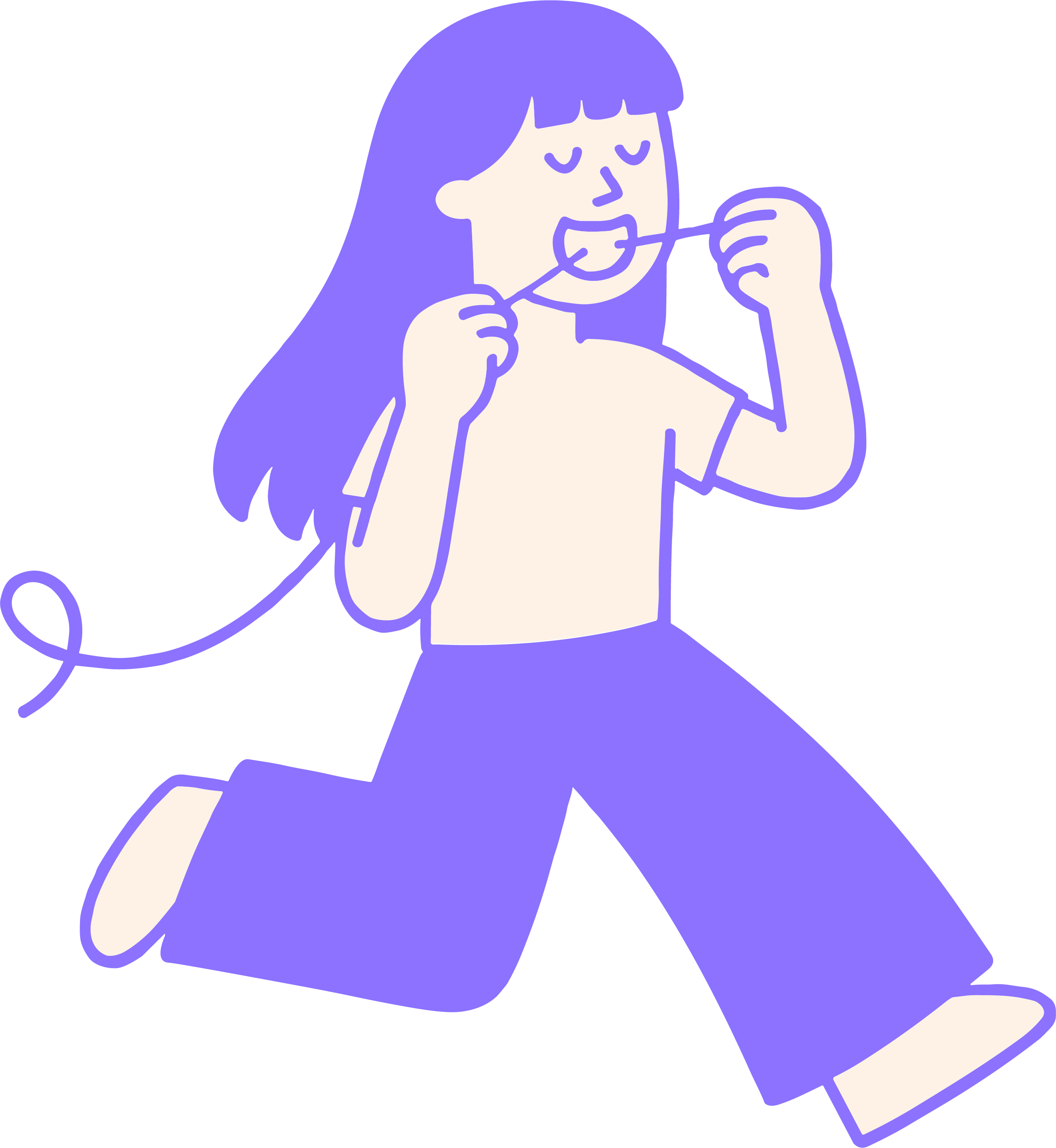 Illustration of a woman flossing
