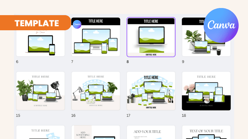 Canva Mockup Vault - 112 Templates for your digital product