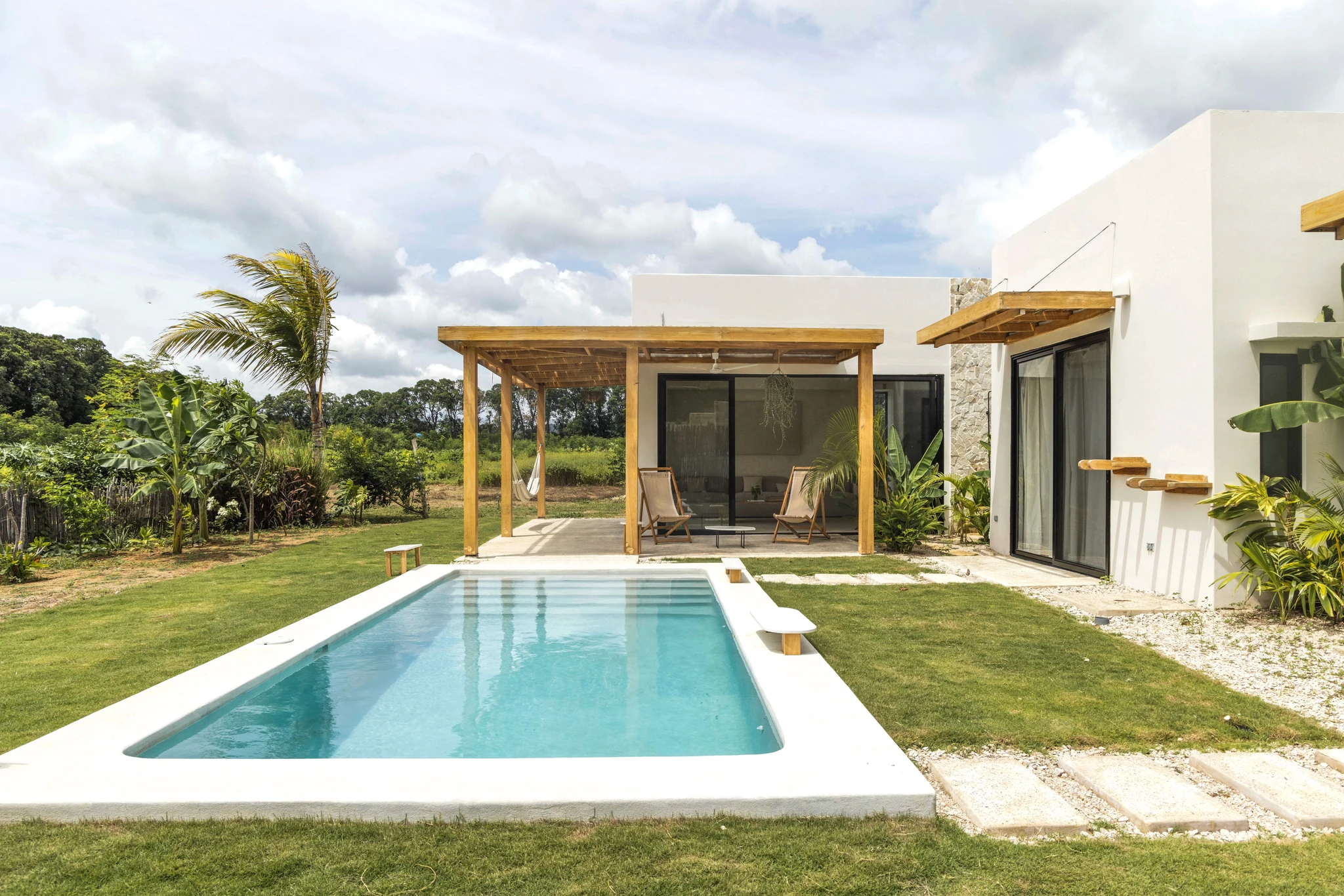 PO Houses tropical residential project by Costa Architecture, Popoyo Nicaragua —garden and landscaping