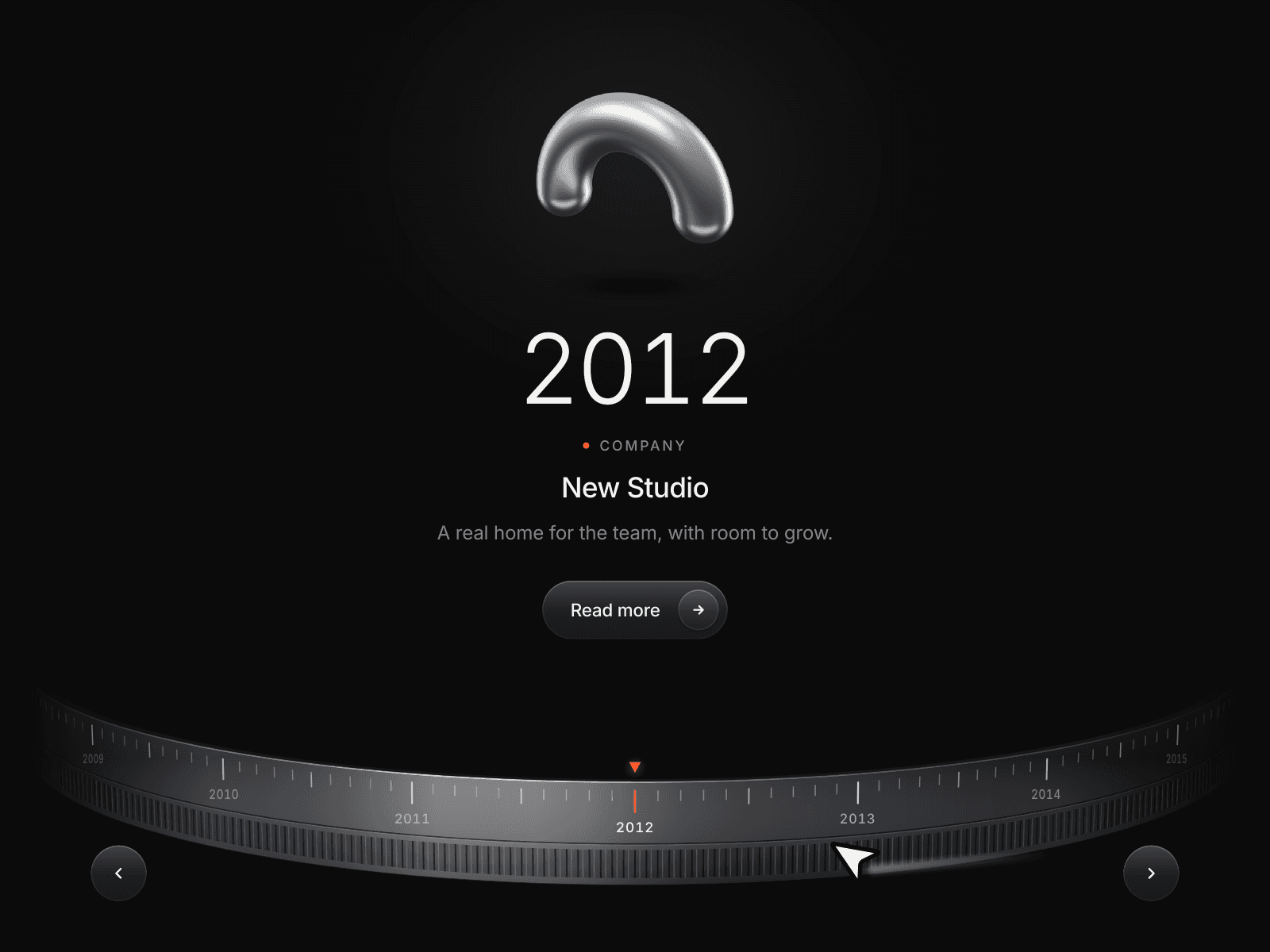 3D Dial Timeline — Framer component preview