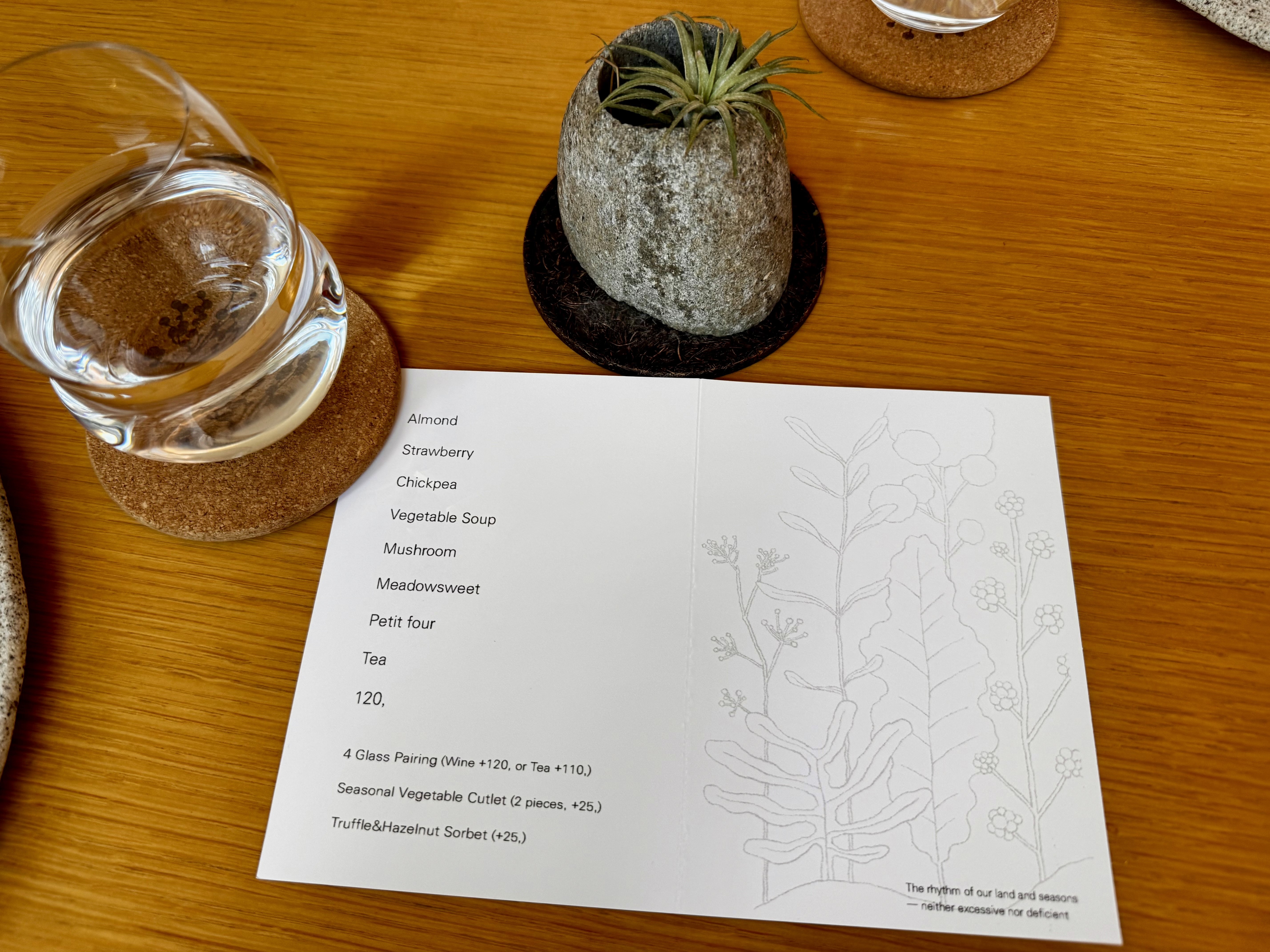 The 7-course lunch menu at Legumé