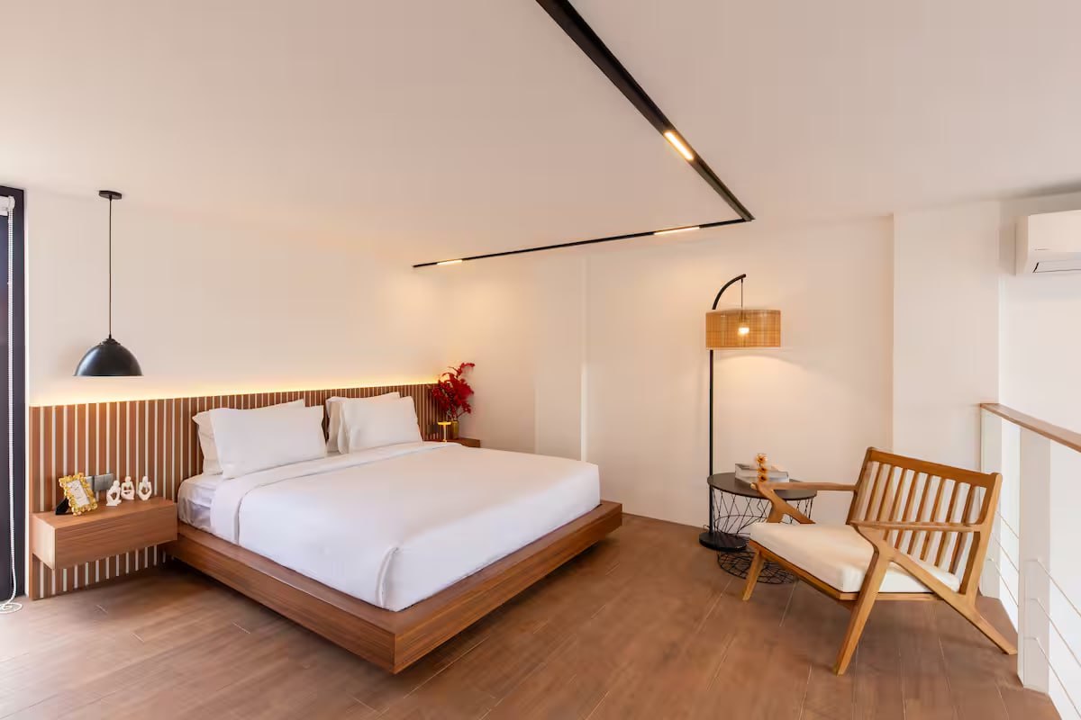 Completed two-level loft apartment in Pererenan, Canggu, offering panoramic views