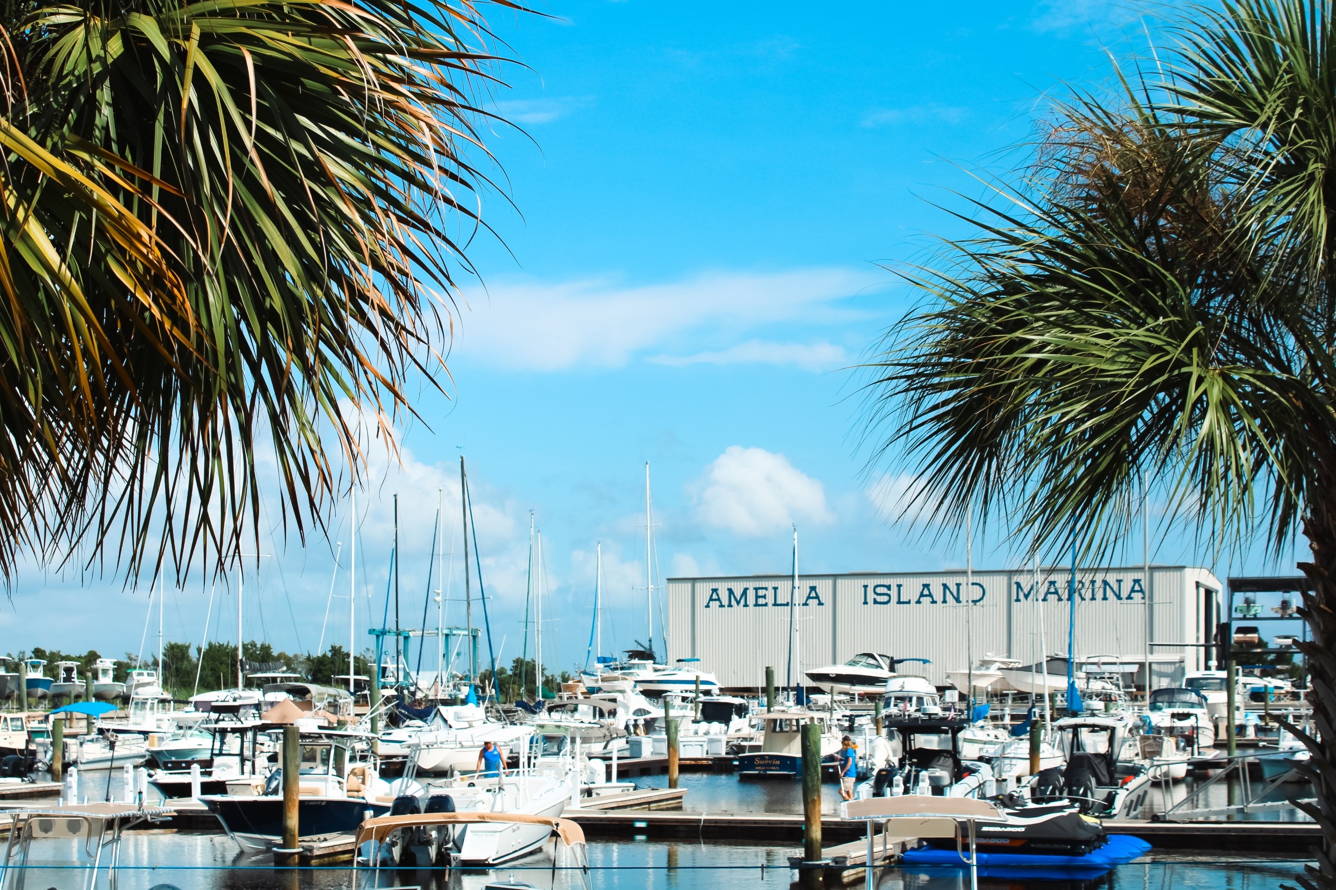 Amelia island marine with water in front