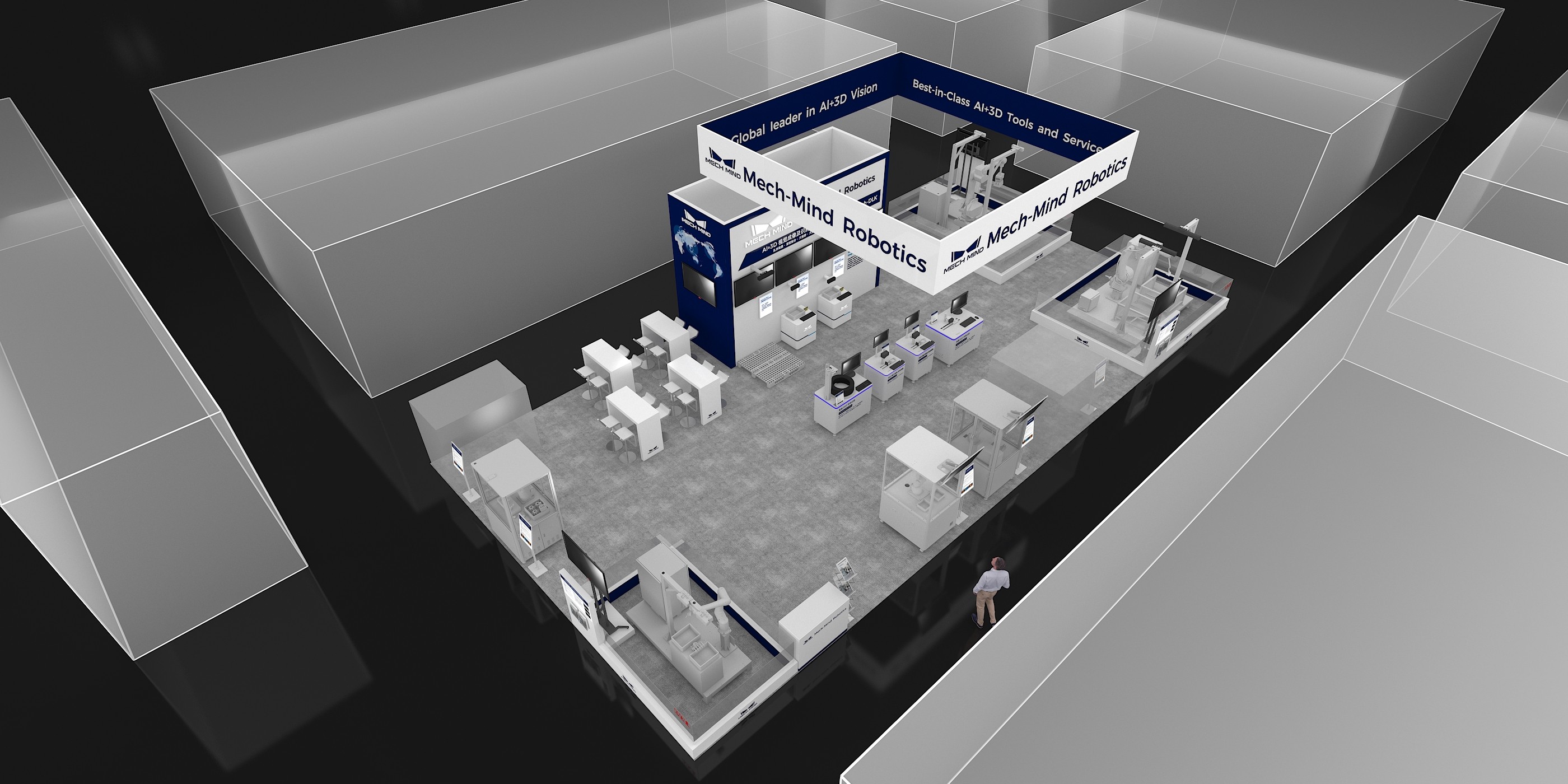3D trade show booth design and engineering layout showing build-ready structure, materials planning, and installation flow