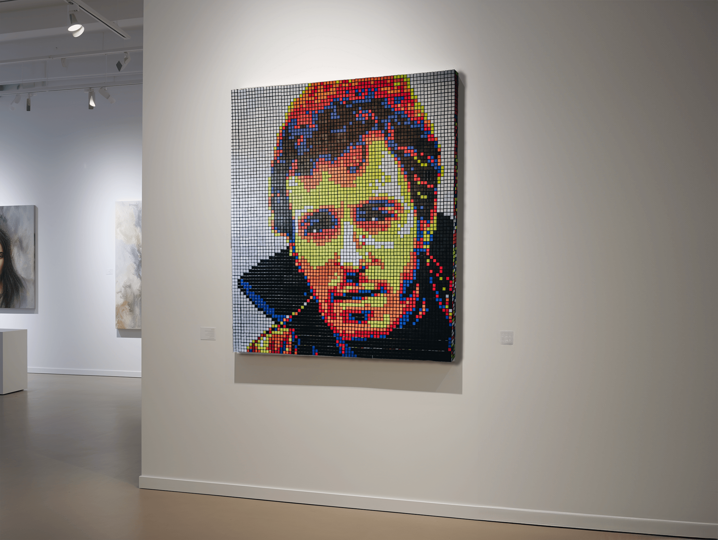 bruce springsteen portrait in an art gallery