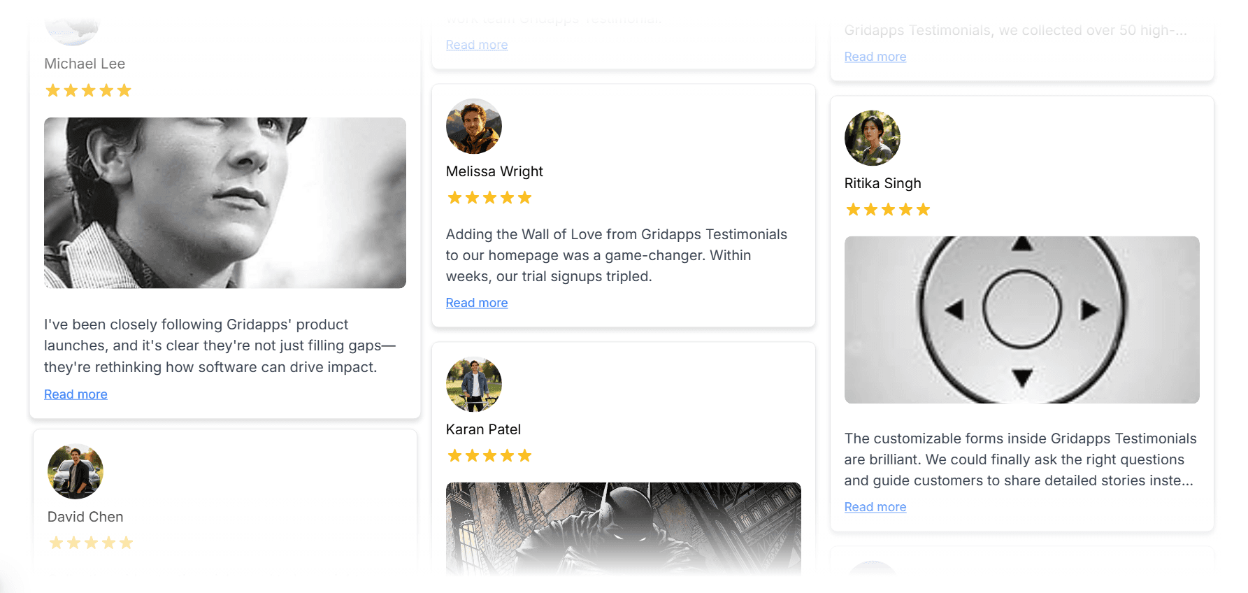 Vertical Marquee | Gridapps Testimoials 