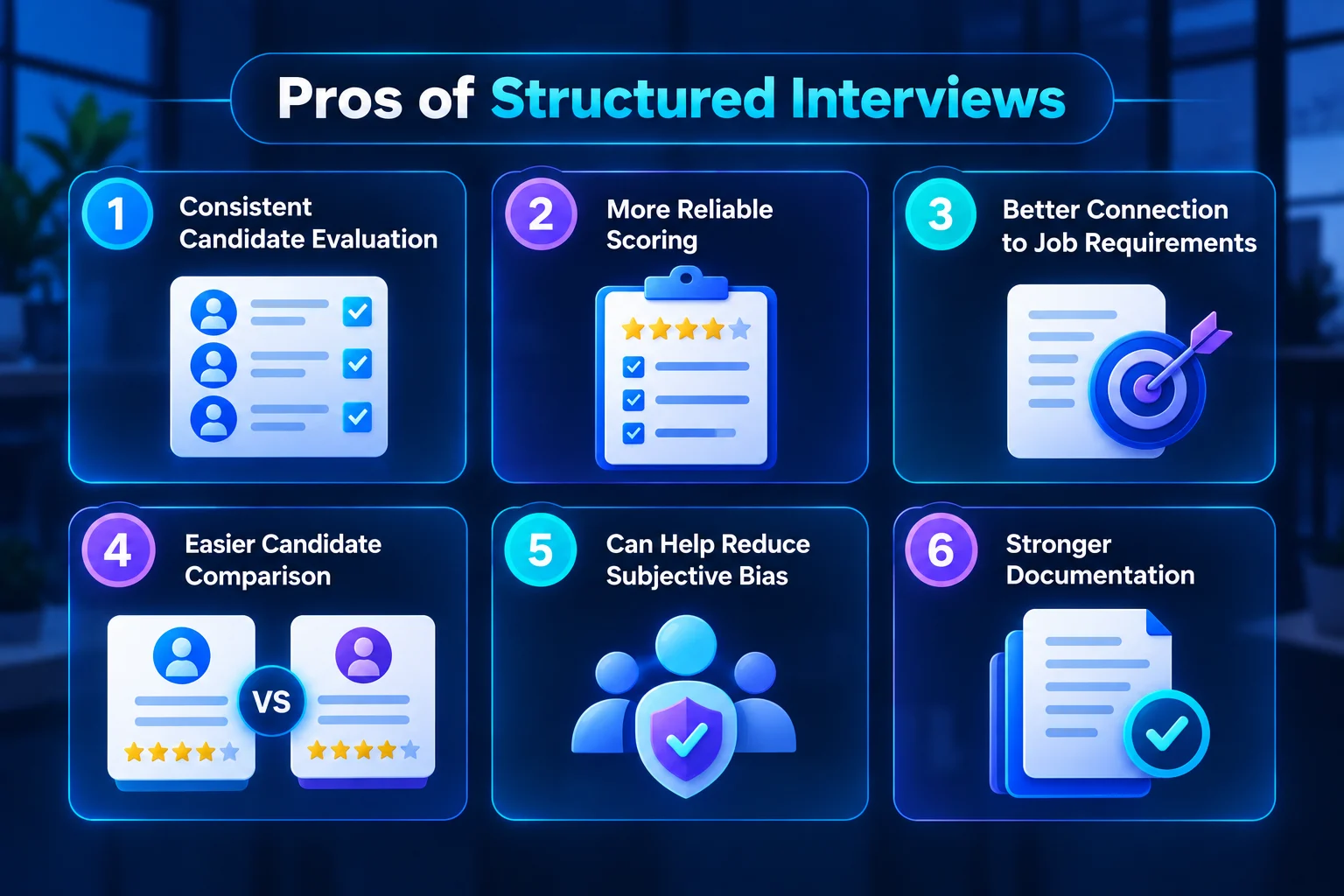 Six key benefits of structured interviews.