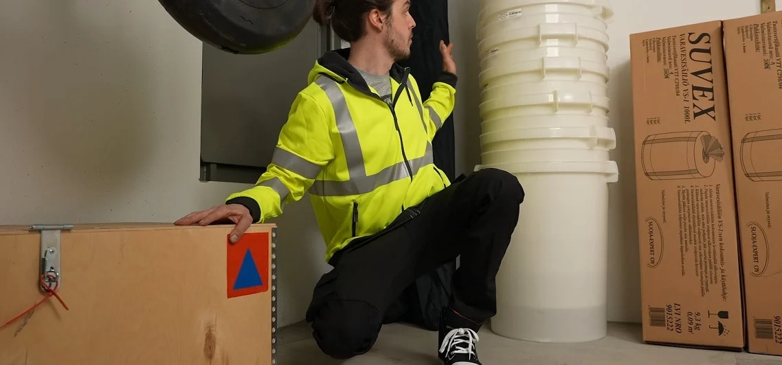 Worker operating machine