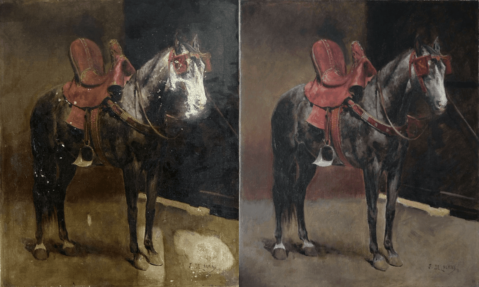 two people looking at a tablet and smiling